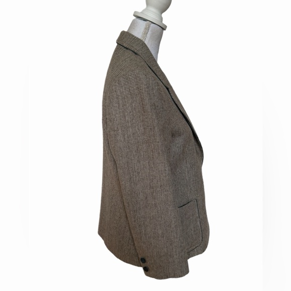 Lanlease Women’s Blazer Brown/white Checked Lined See Descrip For Measurements - Picture 3 of 6